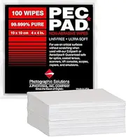 PEC-PAD Lint Free Wipes 4”x4” Non-Abrasive Ultra Soft Cloth for Cleaning Sensitive Surfaces Like Camera, Lens, Filters, Film, Scanners, Telescopes, Microscopes, Binoculars. (100 Sheets Per/Pkg)