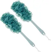 Arswin Back Scrubber for Shower,Loofah Long Handle Bath Body Brush,Soft Nylon Mesh Sponge for Shower,Loofah On a Stick for Men Women,Exfoliating Scrub Cleaning Luffa for Elderly(2-Pack,Blue)