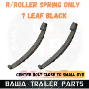 2 x 7 Leaf Rocker Springs 60mm Black Trailer Centre Bolt close to Small Eye