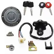Ignition Switch Fuel Gas Cap Seat Lock Key Set for Yamaha YZF R1 2002-2003 2007-2022 R6 2004 2006-2022 FJR1300 2001-2022 FZ6 A