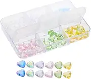 Outanaya DIY Nail Charms Kit Heart Shaped Resin Rhinestones for Women Small Nail Gems Manicure Decoration and Elegant Designs
