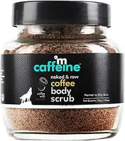 mCaffeine Naked and Raw Coffee Body Scrub - Body Wash Treats Ingrown Hair - Body Exfoliator Softens Skin - Coconut - All Skin Types - 1.94 oz