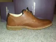 Johnston & Murphy Donnelson Plain Toe. Mhgny Tumbled Leather. Sz. 8. Brown
