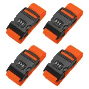 4Pcs Luggage Straps with Combination Lock TSA Approved Orange