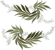 YOSADIER 2Pcs Leaf Embroidery Applique Patches for Clothes DIY Decorative Sewing Patches Durable Embellishments for Jackets Jeans Vests and Crafting