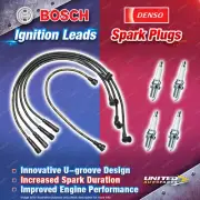 Bosch Leads + 4 x Denso Iridium TT Spark Plugs for Mitsubishi Sigma GJ GK GN 2.0 (for: Mitsubishi)
