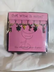 That Wine Is Mine! - Set of 6 Metal Wine Glass Charms "Vineyard" New in Box