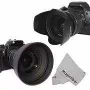 58mm Petal Flower & Collapsible Rubber DSRL Camera Lens Hood for 18-55mm with
