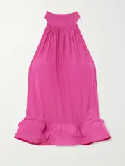 [Lanvin] Lanvin - Satin Peplum Halterneck Top - Pink - FR 42 FR 42 Pink