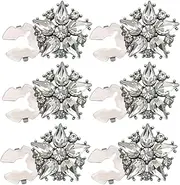 [Generic] Rhinestone Button Covers | Detachable Shirt Cufflinks | Sleeve Button Cover | Snap On Button Covers | Flower Sleeve Button Cover | Buttons Jewelry for Weddings, Meetings, Parties