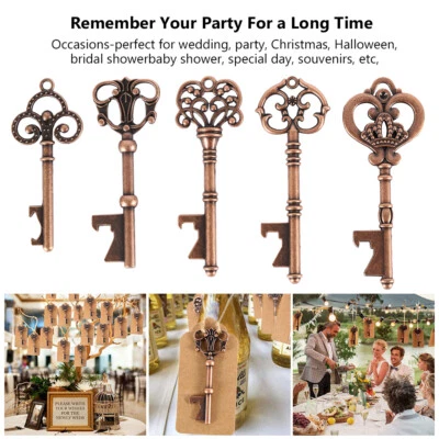 50pcs Vintage Key Shaped Beer Bottle Jar Set Opener Skeleton Key Can Opener -·