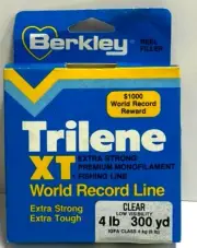 Berkley Trilene XT World Record Monofilament Line Lo-Vis Clear 4 lb. 300 yard