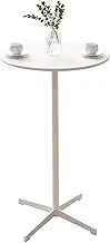 Bistro Dining Table Modern Round Counter Height Pub Table, High Top Bar Table, Tall Cocktail Table Kitchen Counter Breakfast Dining Table for Small Space