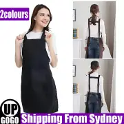 Plain Apron Bib Washable Pocket Butcher Waiter Chef Kitchen Cooking Waterproot