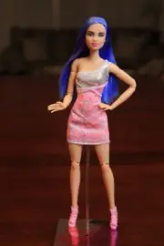 OOAK Blue hair beauty Barbie, redressed, with a made to move body.