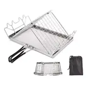Stainless Steel Grill Rack Barbecue BBQ Grilling Rack Foldable Barbecue Mesh