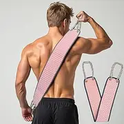 AHLPO Exfoliating Back Scrubber Double-Sided Back Scrub with Handles for Shower (Pink)