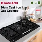 GASLAND chef 90CM Gas Cooktop 5 Burner Glass Stove Knobs NG LPG Cast Iron Trivet