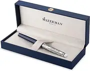 [WATERMAN] Hémisphère Rollerball Pen | Metal & Blue Lacquer | Chiselled Cap | Black Ink | Gift Box