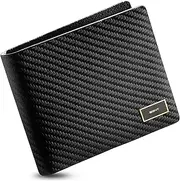 [EGNT] Men's Minimal Bifold Wallet with RFID Blocking Technology - Iconic Wallet Black Slim