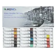 Maries Water-Mixable Oil Color Set of 18, 12ml Tubes Solvent-Free