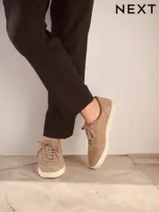 Neutral Suede Smart Trainers (AC0587) | $95