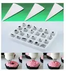 24-piece piping nozzles SET + 3 professional piping bags stainless steel nozzles