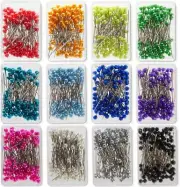 Sewing Pins - 1200-Piece Ball Head Pins, Straight Quilting Pins with Pearl Heads