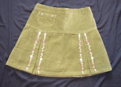 Gymboree PRIMROSE Green Pleated Skirt Skort w/ Floral Embroidery NWT 5