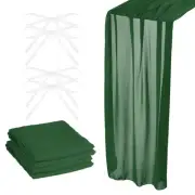 2Pcs 10Ft Chiffon Table Runner 28 x 120 Inch Rustic Gauze Tablecloth Green