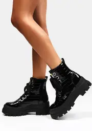 [Buffalo] Aspha Lace-Up Hi Croc Boots