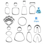 21PCS Polymer Clay Cutters Set Earring Jewelry Cutting Mold Tool Findings DIY