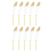 10pcs Feather Ballpoint Pens 0.5mm Ink Quill Pens for Office White