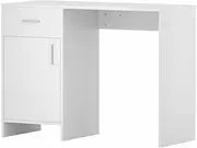 Artiss Computer Desk 100cm White Desktop Office Laptop Desks Study Student Table, Home Furniture for Room Bedroom, with Drawer Cabinet Anti-Rust Metal Runners