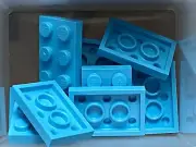 LEGO Parts - Medium Azure Plate 2 x 3 - No 3021 - QTY 10