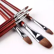 Artist Paint Brushes Red Sable Long Handle, Filbert Paint Brush Set for Acrylic,