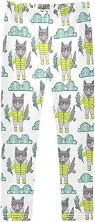 [Caihoyu] Girl's Leggings Pant Soft Comfortable Leggings for Kids Elastic Waist Girls Athletic Leggings 4-10T