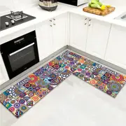 2Pcs Boho Kitchen Rugs Washable Runners Bathroom Floor Mats-Style 3