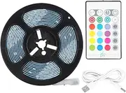 Haofy LED Strip Lights, RGB Intelligent Music Strip Light 16.4ft Color Changing Rope with Remote Control, RGB LED for Bedroom, Home Decoration