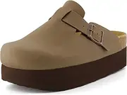 [CUSHIONAIRE] Women's Loom Cork Footbed Platform Clog with +Comfort, Wide Widths Available