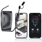 USB-C Direct Plug Endoscope Camera for iPhone 15/Pro/Pro Max, 2in1 Borescope ...