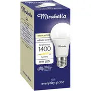 Mirabella 14W 1400lm LED GLS Everyday Globe Edison Screw Warm White each