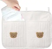 Crib Organiser, Cradle Storage Bag with 2 Pockets, Cot Accessories, Bedside Organiser, Nursery Storage, Bassinet Storage Attachment for Baby Cots and Toys