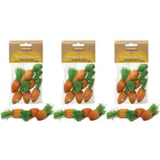 3x 6Pk Rosewood Woodies Play Wood Carrot Chew/Gnaw Hamster Pet Toy Orange/Green