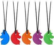 RUIOMII 5 Packs Silicone Sensory Chews Necklace Chewies for Autistic ADHD Oral Motor Children Kids Adult