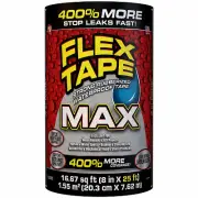 FLEX TAPE TFSMAXBLK08 Waterproof Tape, 25 ft L, 8 in W, Rubber Backing, Black