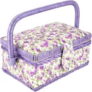 Fabric Craft Sewing Storage Box Organizer with Double Layer Design, Stylish A...