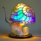 Mushroom Table Lamp, Small Dimmable Table Lamp with Hand-Blown Glass Shade and C