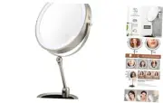 9" Lighted Makeup Mirror,1X/10X Magnifying Vanity Mirror with Height &