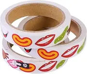 TOYANDONA 3pcs Handmade Mouth Stickers in Cartoon Styles Self-Adhesive Label Sticker Rolls for DIY Craft Decorations